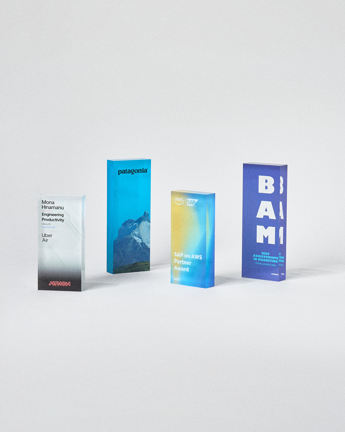Gepersonaliseerde acryl trofee&euml;n Sustain Awards